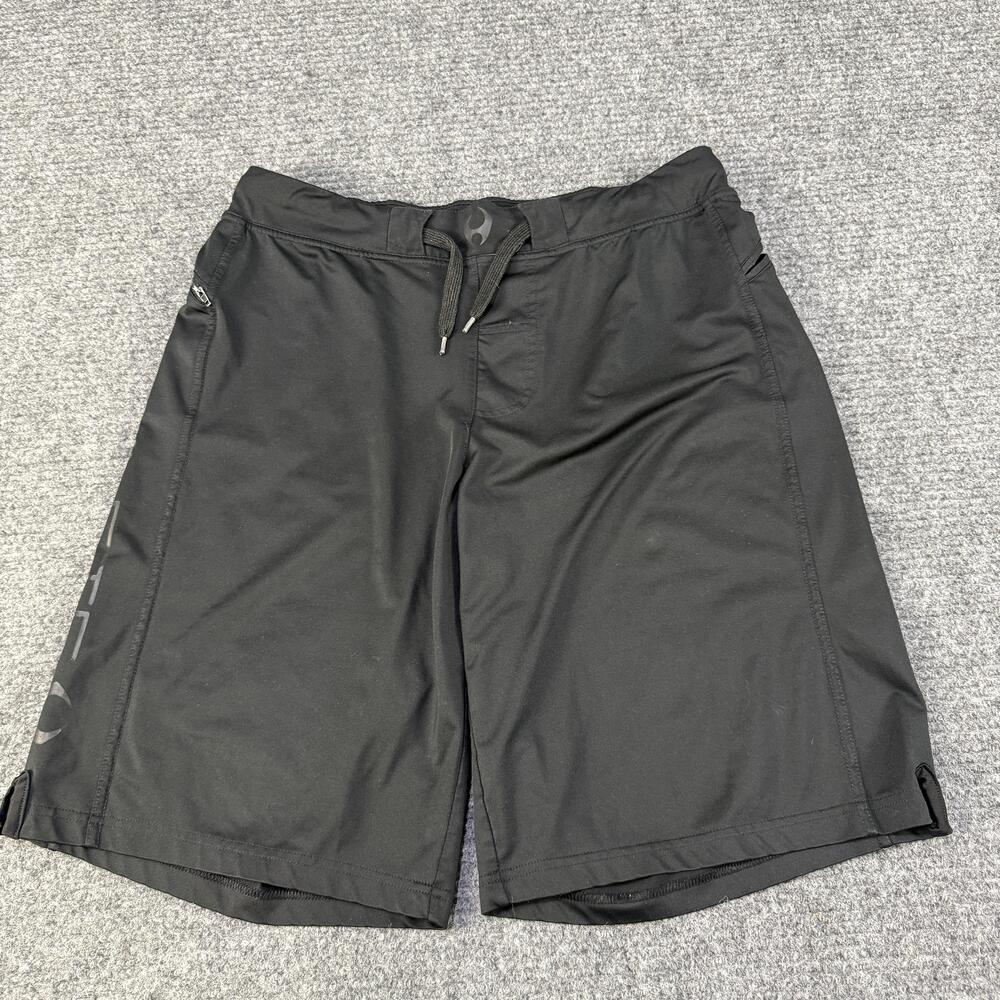 Hylete Shorts Mens Medium Black Athletic Training Workout Gym Zip Pockets